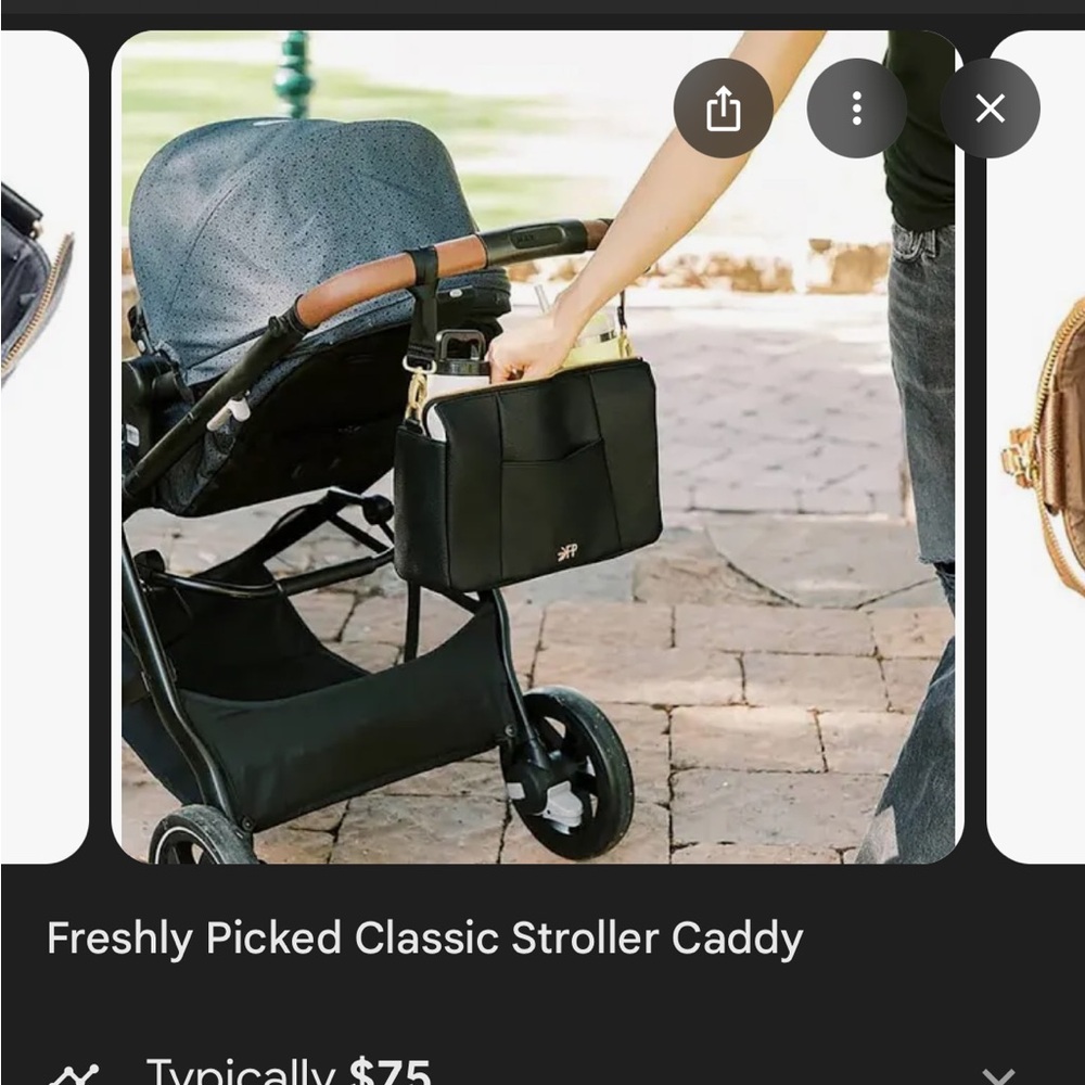 Freshly Picked Classic Black Stroller Organizer
